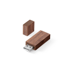 Personalisierbarer USB Stick aus Walnussholz mit Schutzkappe farbe dunkler holzton
