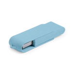 Personalisierbarer drehbarer Eco USB Stick aus Weizenfaser farbe blau