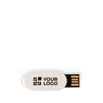 Personalisierbarer ultraflacher USB Stick aus Weizenstroh farbe natürliche farbe Ansicht mit Druckbereich