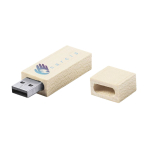 USB Stick klassisch, Bambusholzgehäuse & Schutzkappe, personalisierbar farbe heller holzton