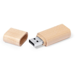Personalisierbarer USB Stick mit Bambuskörper und Schutzkappe farbe natürliche farbe