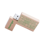 Bambusholz USB Stick mit Schutzkappe, quadratisch, personalisierbar farbe heller holzton