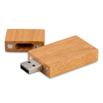 Bambusholz USB Stick mit Schutzkappe, quadratisch, personalisierbar farbe dunkler holzton