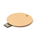 Personalisierbarer runder USB Stick aus recyceltem Karton farbe natürliche farbe