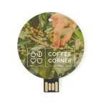 Personalisierbarer runder USB Stick aus recyceltem Karton farbe natürliche farbe