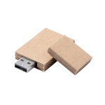 USB Stick mit Schutzkappe, Recycle-Karton-Gehäuse, personalisierbar farbe beige