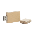 USB Stick mit Schutzkappe, Recycle-Karton-Gehäuse, personalisierbar farbe beige