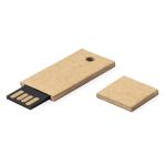 Rechteckiger USB Stick aus Recycle-Karton, personalisierbar farbe natürliche farbe