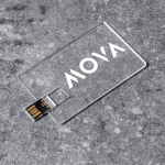 Transparente USB Karte, beidseitig personalisierbar farbe rotbraun