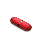 Personalisierbarer USB Stick aus Kunststoff in Kapselform farbe rot