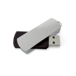Personalisierbarer drehbarer rechteckiger USB Stick mit Aluminiumclip farbe schwarz