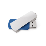 Personalisierbarer drehbarer rechteckiger USB Stick mit Aluminiumclip farbe blau
