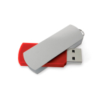 Personalisierbarer drehbarer rechteckiger USB Stick mit Aluminiumclip farbe rot