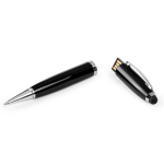 Eleganter USB Kugelschreiber, Touch Pen, schwarze Tinte, Made in EU farbe schwarz