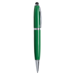 Eleganter USB Kugelschreiber, Touch Pen, schwarze Tinte, Made in EU farbe grün