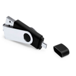 Personalisierbarer USB Stick mit doppeltem USB und Micro USB Anschluss farbe schwarz