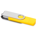 Personalisierbarer USB Stick mit doppeltem USB und Micro USB Anschluss farbe gelb