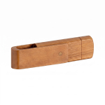 Personalisierbarer drehbarer Holz USB Stick mit Typ C Anschluss farbe dunkler holzton
