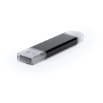 Aluminium USB Stick mit Micro USB / Typ C Anschluss, personalisierbar farbe schwarz