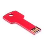 Personalisierbarer USB Stick aus Metall in Schlüsselform farbe rot