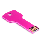 Personalisierbarer USB Stick aus Metall in Schlüsselform farbe rosa