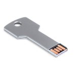 Personalisierbarer USB Stick aus Metall in Schlüsselform farbe silber