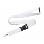 Vollfarb-Lanyard mit Schnalle und Sicherheitsverschluss farbe weiß