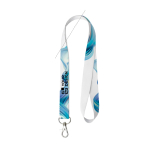 RPET-Lanyard in Vollfarbdruck, nach Mass, hergestellt in Europa farbe weiß Ansicht mit Druckbereich