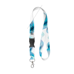 RPET-Lanyard mit Schnalle nach Maß aus Europa farbe weiß Ansicht mit Druckbereich