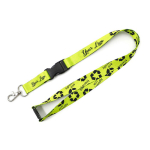 RPET-Lanyard mit Schnalle und Sicherheitsverschluss farbe weiß