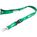 RPET-Lanyard mit Schnalle und Sicherheitsverschluss farbe weiß