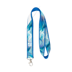 Doppellagiges Vollfarb-Lanyard nach Maß aus Europa farbe cyan-blau Ansicht mit Druckbereich
