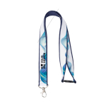 Doppellagiges Custom-Lanyard mit Sicherheitsverschluss EU farbe petrolblau Ansicht mit Druckbereich