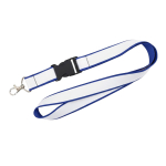 Doppellagiges Vollfarb-Lanyard mit Schnalle aus Europa farbe blau