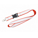 Doppellagiges Vollfarb-Lanyard mit Schnalle aus Europa farbe rot