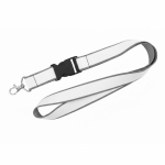 Doppellagiges Vollfarb-Lanyard mit Schnalle aus Europa farbe grau
