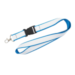 Doppellagiges Vollfarb-Lanyard mit Schnalle aus Europa farbe cyan-blau