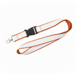 Doppellagiges Vollfarb-Lanyard mit Schnalle aus Europa farbe dunkelorange