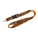 Doppellagiges Vollfarb-Lanyard mit Schnalle aus Europa farbe dunkelorange