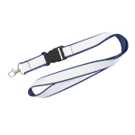 Doppellagiges Vollfarb-Lanyard mit Schnalle aus Europa farbe petrolblau