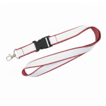 Doppellagiges Vollfarb-Lanyard mit Schnalle aus Europa farbe fuchsrot