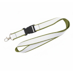Doppellagiges Vollfarb-Lanyard mit Schnalle aus Europa farbe olivgrün