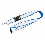 Doppellagiges Lanyard mit Sicherheitsverschluss & Schnalle farbe cyan-blau