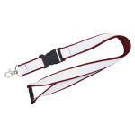Doppellagiges Lanyard mit Sicherheitsverschluss & Schnalle farbe granatrot