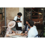 Lange verstellbare Polybaumwoll-Schürze 240 g/m² farbe schwarz Stimmungsbild zweite Ansicht