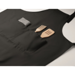 Lange verstellbare Polybaumwoll-Schürze 240 g/m² farbe schwarz viertes Detailbild