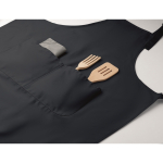 Lange verstellbare Polybaumwoll-Schürze 240 g/m² farbe blau viertes Detailbild