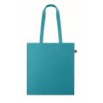 Fairtrade-Baumwolltasche mit langen Henkeln, 180g/m2 farbe türkis