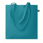 Fairtrade-Baumwolltasche mit langen Henkeln, 180g/m2 farbe türkis zweite Ansicht