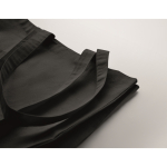 Fairtrade-Einkaufstasche aus Baumwolle mit Bodenfalte 180 g/m² farbe schwarz viertes Detailbild